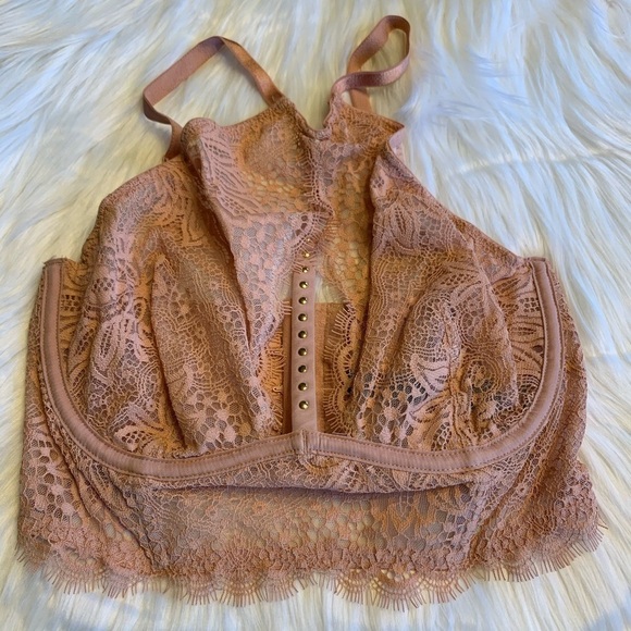 NWT Very Sexy Plunge Peach Eyelash Lace Bralette - Picture 2 of 8